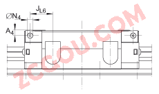 INA?滚子单轨引导系统 RUE45-E-H, 用于满装循环滚子系统的高窄系列滑块，油或脂润滑；可提供耐腐蚀设计