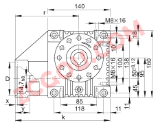 INA?������ GETR-50-SCHN-95/115-KL-i, ���н����ӵ������ᣬ���ľ��� a0 = 50 mm