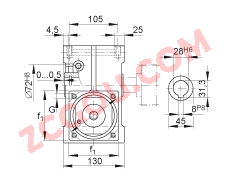 INA?������ GETR-63-SCHN-130/165-PF-i, ����������ӵ������ᣬ���ľ��� a0 = 63 mm