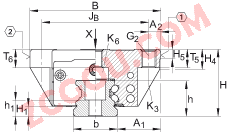 INA?球单轨引导系统 KUVE45-B, 标准滑块，四排满装球；可提供耐腐蚀设计