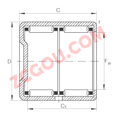 INA?��ʽ��ѹ��Ȧ������� BK2538-ZW, ���� DIN 618-1/ISO 3245 ��׼