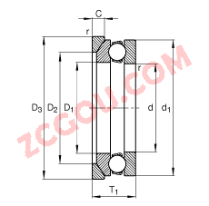 FAG?���������� 53232-MP + U232, ���� DIN 711/ISO 104 ��׼����Ҫ�ߴ磬���򣬴����������Ȧ����Ȧ���ɷ���