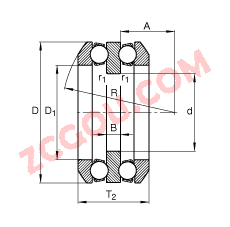 FAG?���������� 54322-MP + U322, ���� DIN 711/ISO 104 ��׼����Ҫ�ߴ磬���򣬴����������Ȧ��һ����������Ȧ���ɷ���
