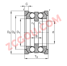 FAG?���������� 54322-MP + U322, ���� DIN 711/ISO 104 ��׼����Ҫ�ߴ磬���򣬴����������Ȧ��һ����������Ȧ���ɷ���