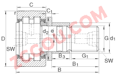 INA?��˨�͹��� PWKRE40-2RS, ������������װԲ�����ӣ���ƫ�ĵ�Ȧ�����ഽ�ܷ�