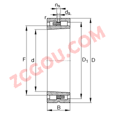 FAG?Բ NNU49/500-S-K-M-SP,  DIN 5412-4 ׼Ҫߴ, Ƕλ, ˫У׶ף׶ 1:12 ɷ, ּܣСľڲ϶ƹ