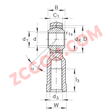 INA?˶ GIKR14-PB,  DIN ISO 12 240-4 ׼ƣά