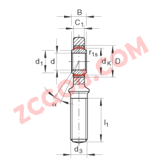 INA?˶ GAL35-UK-2RS,  DIN ISO 12 240-4 ׼ƣάഽܷ