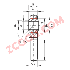 INA?˶ GAKL20-PW,  DIN ISO 12 240-4 ׼ƣά