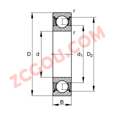 FAG? 6219-2Z,  DIN 625-1 ׼Ҫߴ, ϶ܷ