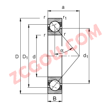 FAG?ǽӴ 71808-B-TVH,  DIN 628-1 ׼Ҫߴ磬Ӵ  = 40