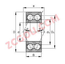 FAG?ǽӴ 3304-B-TVH,  DIN 628-3 ׼Ҫߴ磬˫УӴ  = 25