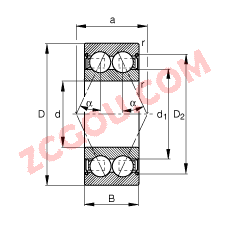 FAG?ǽӴ 3001-B-2Z-TVH, ˫У˫϶ܷ⣬Ӵ  = 25