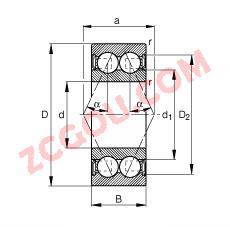 FAG?ǽӴ 3803-B-2RSR-TVH, ˫У˫ഽܷ⣬Ӵ  = 25