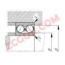 FAG?�ǽӴ������ 3320-M, ���� DIN 628-3 ��׼����Ҫ�ߴ磬˫�У�������ۣ��Ӵ��� �� = 35��