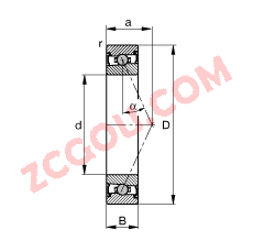 FAG?������� HCS71926-E-T-P4S, ���ڣ��ɶԻ�Ԫ��װ���Ӵ��� �� = 25�㣬���ഽ�ܷ⣬�ǽӴ������ƹ���