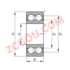 FAG?������ 4205-B-TVH, ���� DIN 625-3 ��׼����Ҫ�ߴ磬˫��