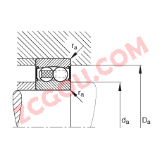 FAG?�Ե�������� 2309-2RS-TVH, ���� DIN 630 ��׼����Ҫ�ߴ�, ���ഽ�ܷ�