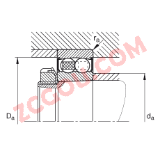 FAG?�Ե�������� 2210-K-2RS-TVH-C3, ���� DIN 630 ��׼����Ҫ�ߴ�, ׶�ף�׶�� 1:12�����ഽ�ܷ�