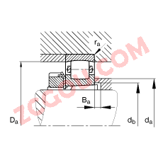 FAG?���ι������ 20232-K-MB-C3 + H3032, ���� DIN 635 �� DIN 5415 ��׼����Ҫ�ߴ�, ��׶�׺ͽ�����