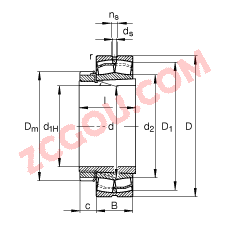 FAG?Ĺ 23234-E1A-K-M + H2334,  DIN 635-2 ׼Ҫߴ, ׶׺ͽ