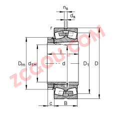 FAG?Ĺ 23238-B-K-MB + H2338,  DIN 635-2 ׼Ҫߴ, ׶׺ͽ