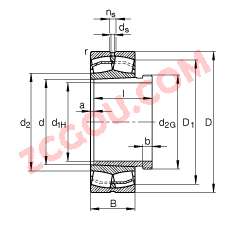 FAG?Ĺ 23234-E1A-K-M + AH3234G,  DIN 635-2 ׼Ҫߴ, ׶׺ж