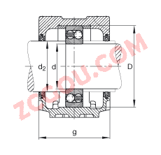 FAGֱʽ SNV200-L + 1222-M + FSV222,  DIN 738/DIN739 ׼Ҫߴ磬ʷ֣Բ׺ͽ׵ԵУëձܷ⣬֬