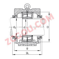 FAG直立式轴承座 SNV260-L + 22324-E1 + TSV224, 根据 DIN 738/DIN739 标准的主要尺寸，剖分，带圆柱孔和紧定套的调心滚子轴承，迷宫密封，脂和油润滑